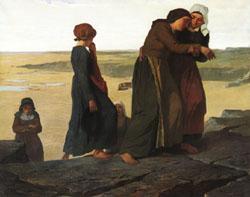 evariste vital luminais The Widow or Teh Fisherman's Family Sweden oil painting art